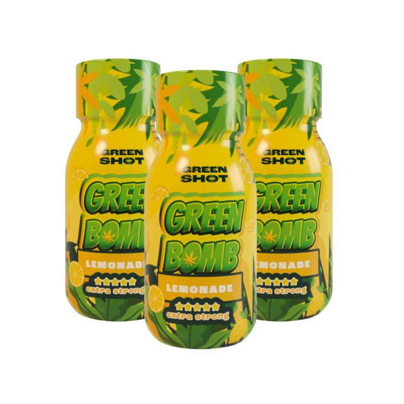 3x Green Bomb Lemonade 1150mg Extra Strong 100ml Green Shot