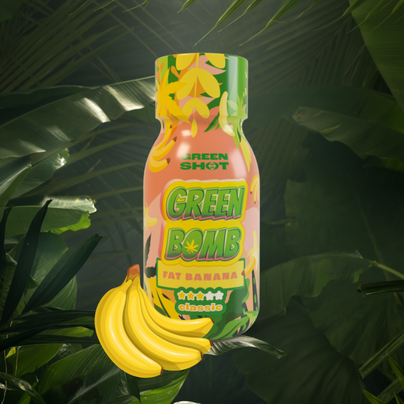 Green Bomb Fat Banana 346mg Strong Out + Susz CBD Fat Banana Green Shot