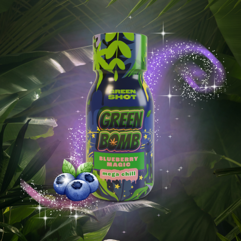 3x Green Bomb Blueberry Magic 1725mg MEGA CHILL 100ml Green Shot