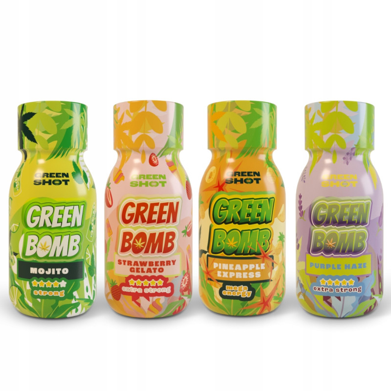 4x Mix Green Bomb Różne Smaki Green Shot