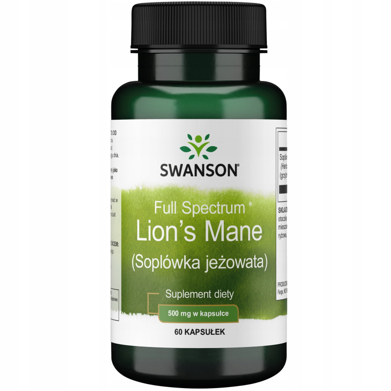 Swanson Lion's Mane Mushroom 500mg 60 kapsułek SWANSON